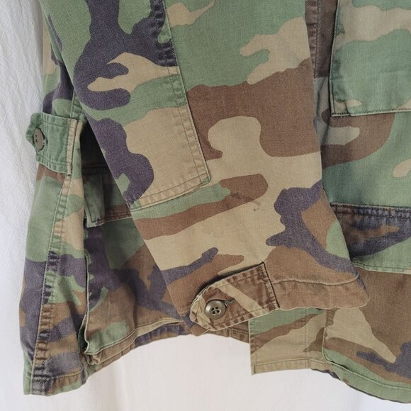 US Army 80s Woodland Camo Combat Jacket 1st CAVALRY Hell on Wheels THORNTON M/S - Picture 7 of 12
